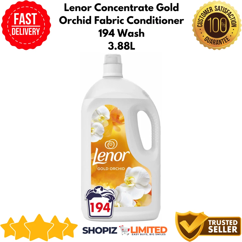 Lenor Gold Orchid Concentrated Fabric Conditioner Lasting Freshness 3.88L 194Wsh - Image 1 of 1
