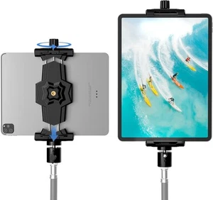 iPad and Phone Tripod Mount Adapter with Ball Head, Holder for Black - Picture 1 of 7