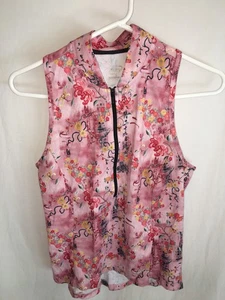 canotta terry rosa asiatica bicicletta ciclismo maglia donna 1/2 zip TAGLIA M 34" - Foto 1 di 3