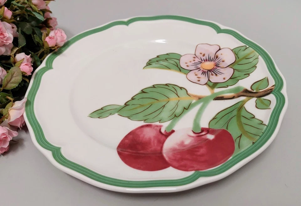 Piatto colazione Villeroy & Boch FRENCH GARDEN moderno frutta ciliegia NUOVO V&B meh