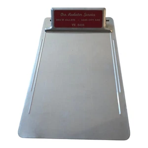 Clipboard pubblicitario alluminio vintage il nostro servizio radiatore Kansas City 7"x 4,5" - Foto 1 di 7