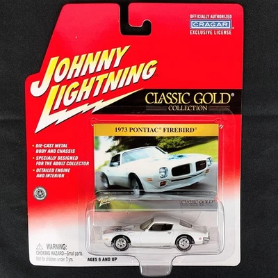 Pontiac Firebird 1973 Johnny Lightning Classic Gold Collection ruedas reales blancas Foto 1 de 4
