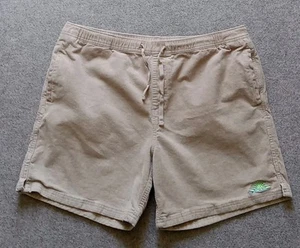 Katin Shorts Men's 2XL Corduroy Gray Tan Elastic Waist Drawstring Pockets 38x6 - Picture 1 of 12