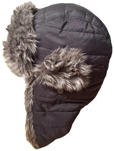 URBAN PIPELINE Herren WINTER STEPPMÜTZE einfarbig SCHWARZ TRAPPERMÜTZE schwarz grau Kunstfell - Bild 1 von 10