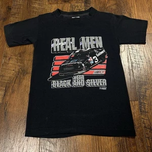 Vintage 1990 Dale Earnhardt Sports Image echte Männerkleidung schwarz & silber TShirt Y 10-12 - Bild 1 von 6