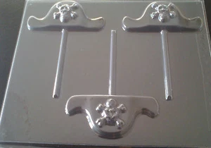 3 CAVITY PIRATE HAT CHOCOLATE, LOLLIPOP MOULD, SOAP, CLAY, MOULD / MOULDS - Picture 1 of 1