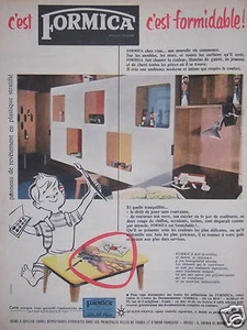 PUBLICITÉ PRESSE 1956 C'EST FORMICA C'EST DURETÉ RÉSISTANCE PANNEAU REVÊTEMENT - Picture 1 of 1