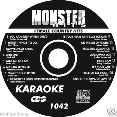   KARAOKE MONSTER HITS CD+G FEMALE COUNTRY CLASSICS  #1042 - Image 1 of 2