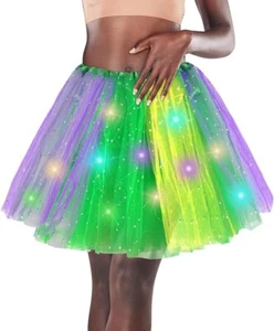 Women'S LED Tutu Skirt Light up Tutus Layered Tulle Ballet Skirt Sparkly Sequin - Picture 1 of 7
