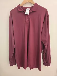 NWT Men's Hartwell Sports Size XL Maroon Long Sleeve 1/4 Button-Up Shirt - Picture 1 of 11