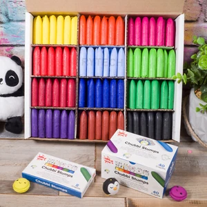 Scola Chubbi Stumps Wax Colouring Crayons Assorted Colours For Children 1+ Kids - Picture 1 of 7