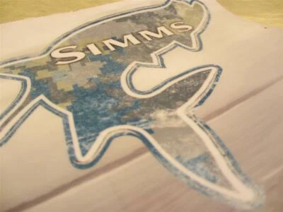 Simms fishing brand SIMM'S FISH DECAL trout bass tarpon camoflaug bumper sticker - Image 1 of 4