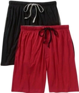 Hanes Big Men's 2-Pack Knit Short Black/Red 3XL FL9 - Picture 1 of 3