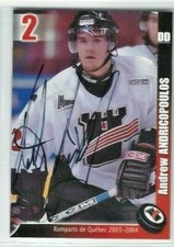 2003-04 Quebec Remparts (QMJHL) Andrew Andricopoulos autograph