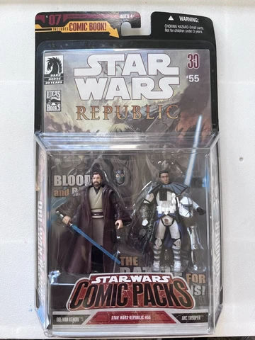 Star Wars Comic Packs Republic #55 OBI-WAN KENOBI & ARC TROOPER Hasbro 2006 NIB Cover