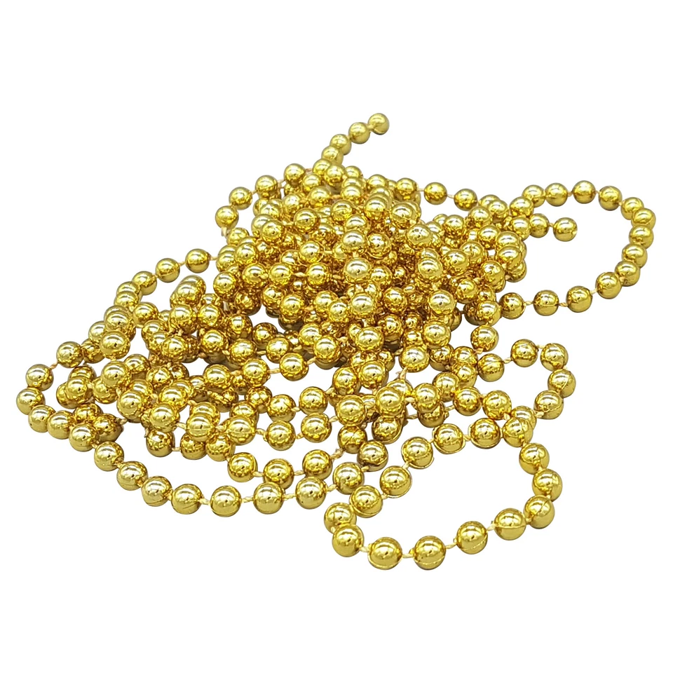 Weihnachtsbaumkette 2,65 m Weihnachts Christ Baum Perlen Kette Schmuck Deko gold - Bild 1 von 1