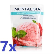Lot of 7 Nostalgia Strawberry Ice Cream Mix, 8 Oz.