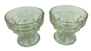 2 x Vintage Clear Glass Footed Grapefruit Sundae Fruit Dessert Dishes Jacobean - Picture 1 of 2