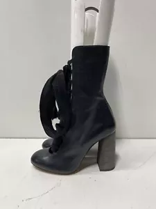 Chloe Women Leather Black Boots Size 7 - Picture 1 of 11