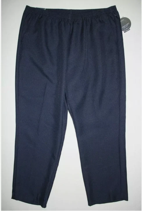 Karen Scott Womens Navy Comfy Pull on Comfort Waist Pants Plus 2x BHFO 8671