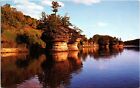 Ink Stand Island Lower Dell Wisconsin River Wisconsin Scenic Chrome Postcard