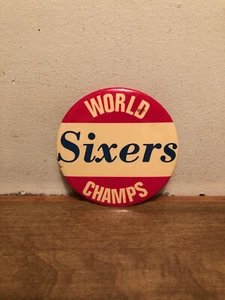 "De colección Campeones del Mundo de la NBA Philadelphia 76ers Pin Botón Trasero 3 1/2"" Sixers De Colección" - Imagen 1 de 2
