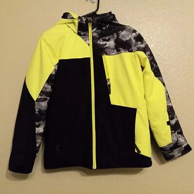 Spyder Kids Size 14 Yellow Black Colorblock Leader Puffer Jacket - Image 1 of 4