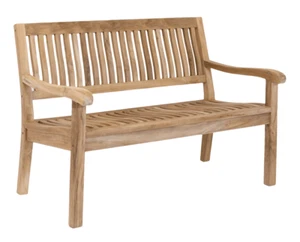 Stabile 3-sitzer Gartenbank Kingsbury in Premium Teak 150 cm - Bild 1 von 4