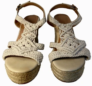 Sandalias de cuña Rusauise alpargata cómodas con tiras talla 37 mujer hilo de yute - Imagen 1 de 19