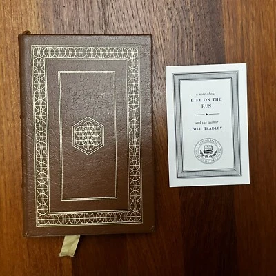 Bill Bradley Signed Collectors Edition LIFE ON THE RUN Book, Easton Press, VG - Image 1 of 4