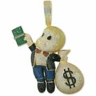 "MONEY BAG BOY" Okrągły wielokolorowy kamień szlachetny Szczęśliwy Hip-Hop Wisiorek z łańcuszkiem