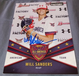 Will Sanders Signed 2019 Bowman Under Armour All-American Auto Card