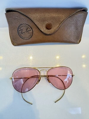 Vintage Ray Ban B&L Pink Rose Changable Wrap Around Aviator Sunglasses VERY RARE - Image 1 of 4