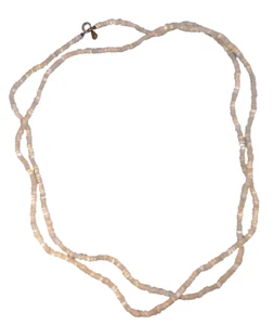 Frosted White Quartz Necklace Rough Cut Designer Joy 58 inch Strand Vintage - Picture 1 of 3