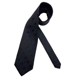 ERMENEGILDO ZEGNA Navy Geometric Silk LUXURY Tie ITALY - Picture 1 of 5