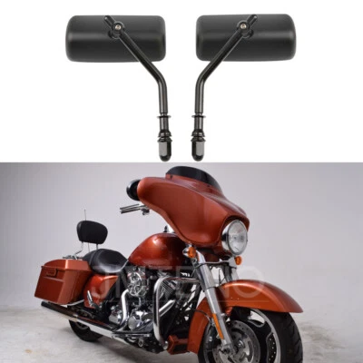 Espejos retrovisores laterales rectangulares para motocicleta Harley Street Glide Road King Foto 1 de 4