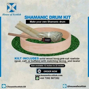 SHAMANIC DRUM MAKING KIT | HARMONIC SHAMAN DRUM | GOAT, CALF/BUFFALO SIZE 8- 22 - Picture 1 of 9