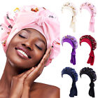 Extra Large Women Satin Night Sleep Cap Hair Bonnet Hat Silk Head Cover Wide