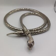 Vintage 90's Whiting and Davis Mesh Snake Silver Tone Necklace Choker Or  Belt.