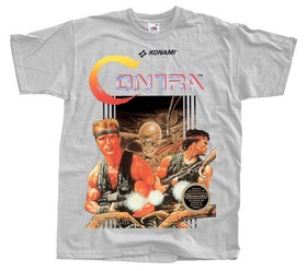 CONTRA BOX COVER NES game T SHIRT GREY ALL SIZES S-5XL