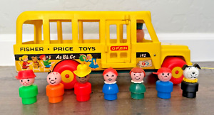 Vintage Fisher Price Little People Play Family Yellow School Bus #192