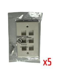 Cubierta de panel de plástico Acton Inc. de 6 puertos BLANCO (juego de 5) - Imagen 1 de 1