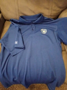 Milwaukee Brewers Polo TShirt (L) Made by Antigua - Picture 1 of 2