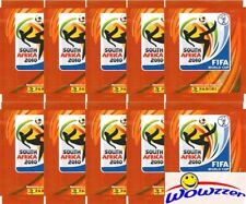 (10) 2010 Panini World Cup FIFA Factory Sealed Sticker Packs-50 MINT STICKERS !!