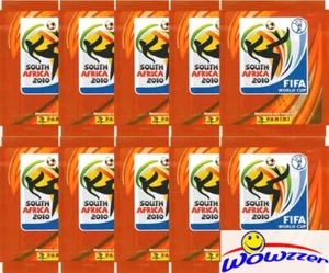 (10) 2010 Panini World Cup FIFA Factory Sealed Sticker Packs-50 MINT STICKERS !! - Picture 1 of 2