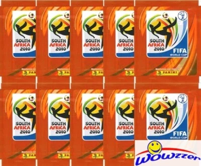(10) 2010 Panini World Cup FIFA Factory Sealed Sticker Packs-50 MINT STICKERS !! - Image 1 of 2