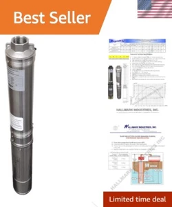 Ultra Efficient 3" Submersible Deep Well Pump - 1" NPT & Thermal Protection - Picture 1 of 9
