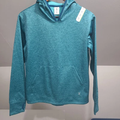 女式 Petite 尺寸 XL- 连帽运动衫带袋口袋连帽毛衣全新无标签 — 第 1/4 张图片