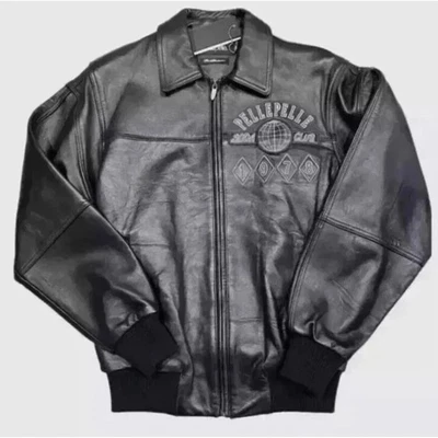 Men's Pelle Pelle Marc Buchanan Soda Club Genuine Cowhide Bomber Leather Jacket - Image 1 of 2