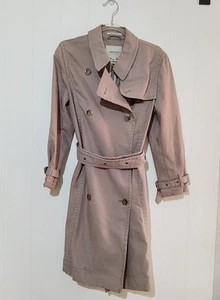 Country Road Trench Coat Lightweight Womens XS Taupe Belt Double Breasted Pocket - Picture 1 of 19